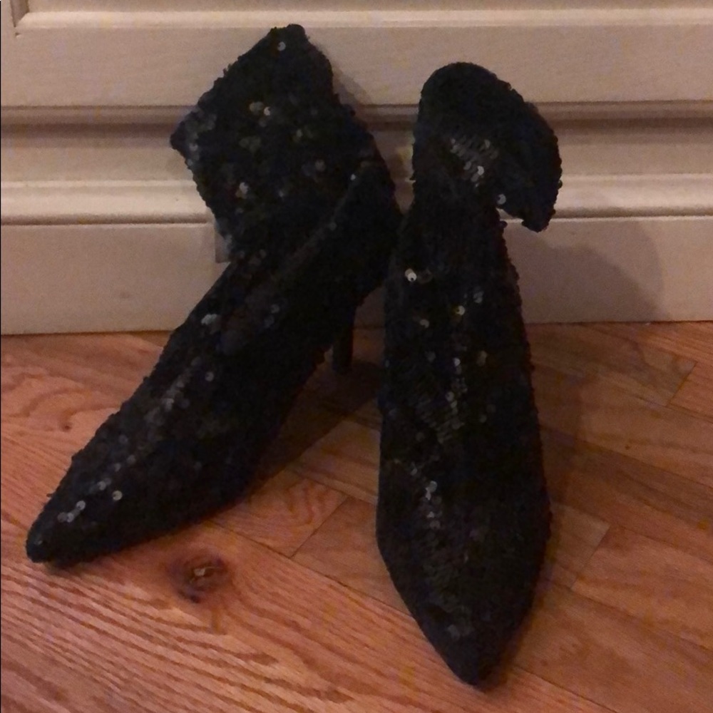Zara sequin booties